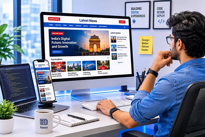 Snow Blue Media news portal website design and development services