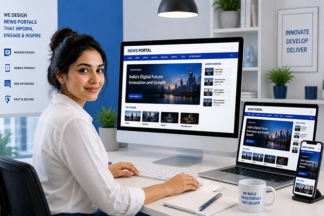 Custom responsive news portal website development by Snow Blue Media