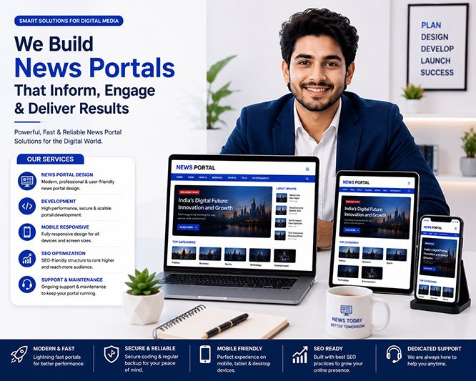 Snow Blue Media news portal redesign and website modernization service
